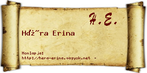 Héra Erina névjegykártya